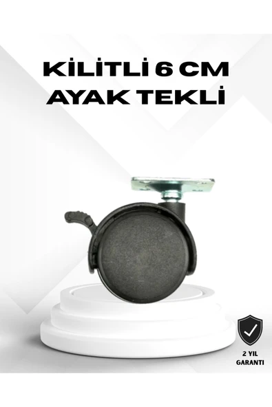 Kilitli 6 cm Masa Ayağı Tekli Döner Tekerlek ürün görseli 1