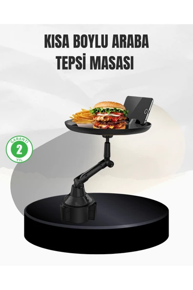 Universal Araç İçi Bardaklık Tepsisi 9 İnç Yemek Alanı ve Telefon Standlı ürün görseli 1
