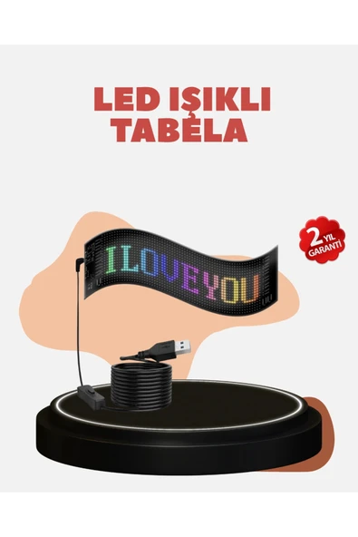 Kayan Yazı Destekli RGB LED Reklam Paneli USB ile Kolay Kurulumlu ürün görseli 1
