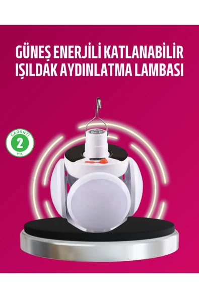 Solar Usb Şarjlı Su Geçirmez Katlanabilir Led Lamba ürün görseli 1