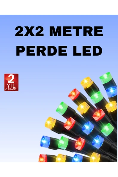 Noel ve Parti Dekorasyonu İçin 2x2 LED Perde Işık – 8 Fonksiyonlu ürün görseli 1