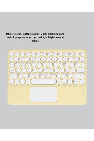 Kablosuz Bluetooth Klavye – Slim Taşınabilir Tasarım - Resim 3
