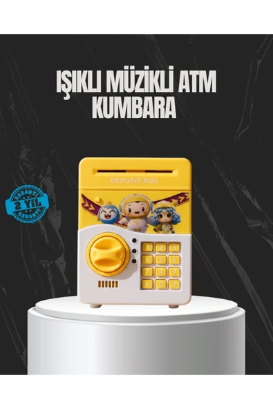 Sarı Renk Otomatik Para Çeken Şifreli Çocuk Kumbarası ürün görseli 1
