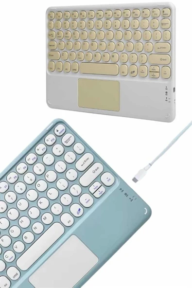 Bluetooth Touchpad Klavye Ultra İnce Taşınabilir Q Klavye - Resim 3