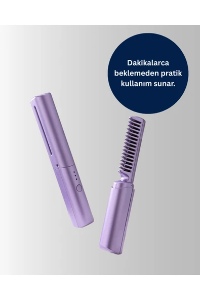 Şarjlı Saç Düzleştirici Tarak - Resim 3