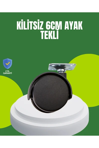 Kilitsiz 6 cm Tekerlek Ayak Tek Adet ürün görseli 1