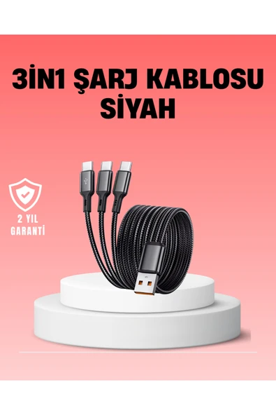 Çoklu USB Şarj Kablosu – 1,2m Hızlı Şarj, 3A Güçlü Akım ürün görseli 1