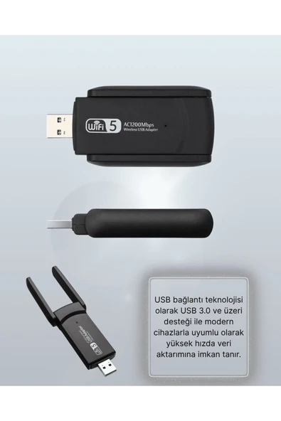 USB 3.0 Wireless Adaptör – 2.4GHz & 5GHz Destekli - Resim 5