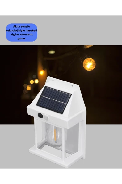 Güneş Enerjili Hareket Sensörlü Duvar Lambası - Resim 3