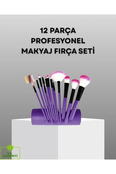 Ultra Yumuşak 12’li Makyaj Fırça Seti – Dökülme Yapmaz, Dalin Şampuan ile Temizlenebilir ürün görseli 1
