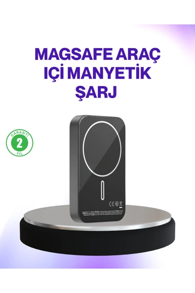 Mıknatıslı MagSafe Uyumlu Araç Tutucu Kablosuz Şarj Destekli ürün görseli 1