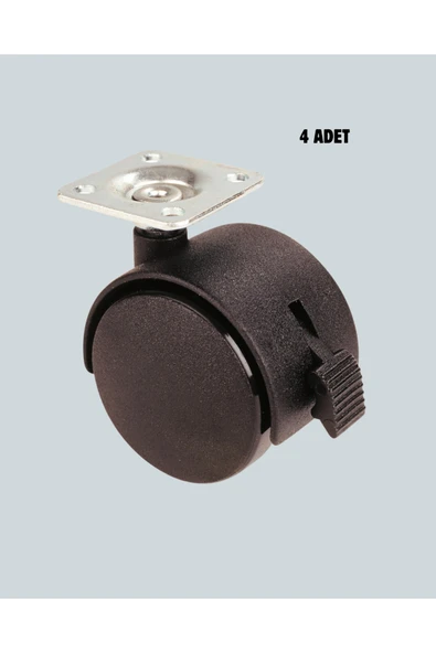 Kilitli Mini Tekerlek Ayak 4 cm 4’lü Set - Resim 3