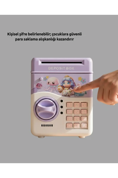 SAM51 MÜZİKLİ IŞIKLI KUMBARA MOR - Resim 3