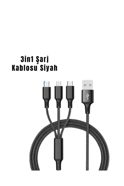 3’ü 1 Arada Hızlı Şarj Kablosu ürün görseli 1