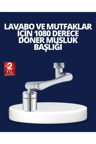 Esnek 1080° Musluk Başlığı 3 Eklemli Hareketli Su Modlu Lavabo Aparatı ürün görseli 1