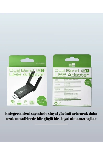 AC1200 USB WiFi Adaptör - Resim 4