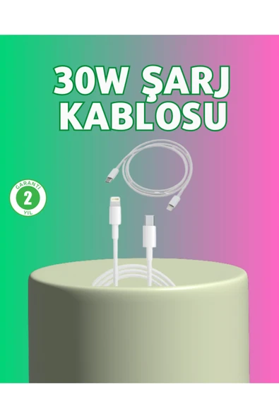 Orijinal Kalite 30W Type-C Lightning Hızlı Şarj Kablosu – 1.2m Dayanıklı ürün görseli 1