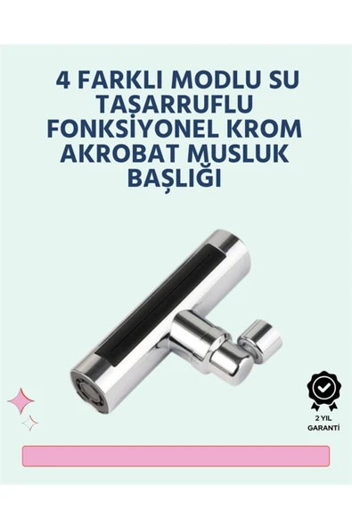Krom Kaplamalı Çok Fonksiyonlu Musluk Başlığı | Paslanmaz Malzeme ürün görseli 1