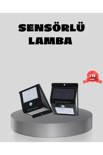 Güneş Enerjili Sensörlü Dış Mekan Duvar Lambası – 3 Modlu, 2200mAh Pil, 120° Algılama ürün görseli 1
