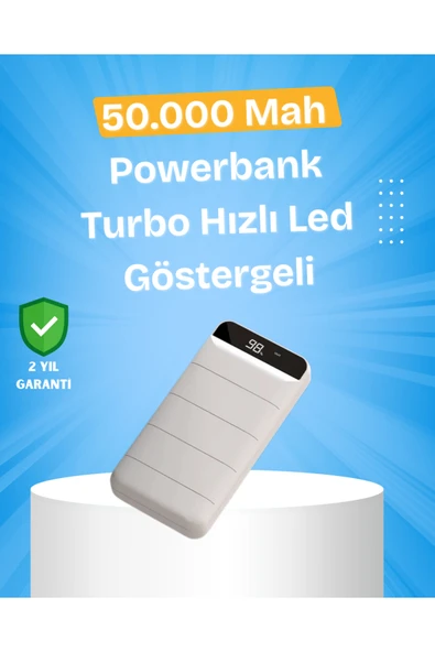 Çoklu Cihaz Uyumlu LED Ekranlı 50000 mAh Powerbank ürün görseli 1