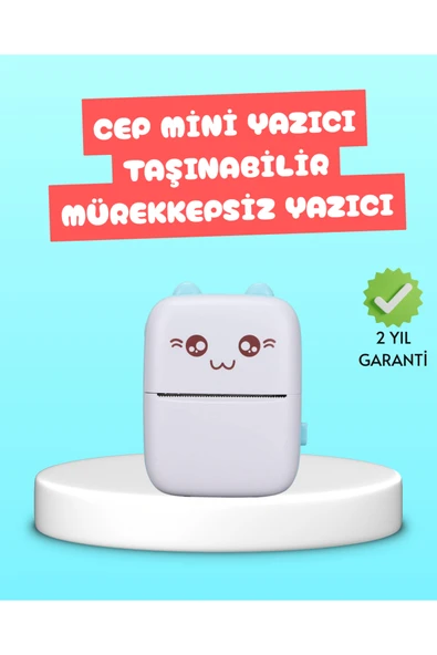 Mini Termal Yazıcı Kablosuz Taşınabilir Bluetooth Bağlantılı 200 DPI ürün görseli 1
