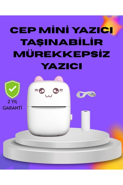 Kablosuz Mini Cep Yazıcısı Bluetooth Destekli 1200mAh Bataryalı ürün görseli 1