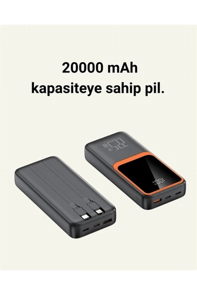 20000 mAh Taşınabilir Powerbank | Çok Kablolu, Hızlı Şarj Destekli (22.5W) ürün görseli 1