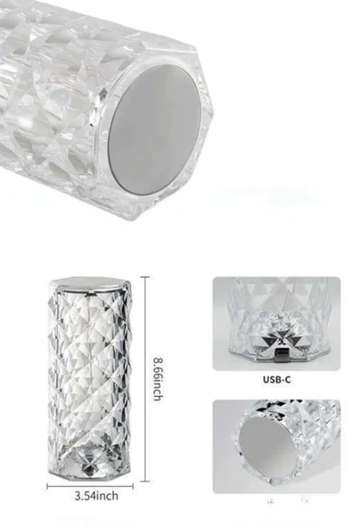 Yeni Nesil Modern Kristal Masa ve Gece Lambası Dokunmatik Renk Değiştirebilen ürün görseli 1