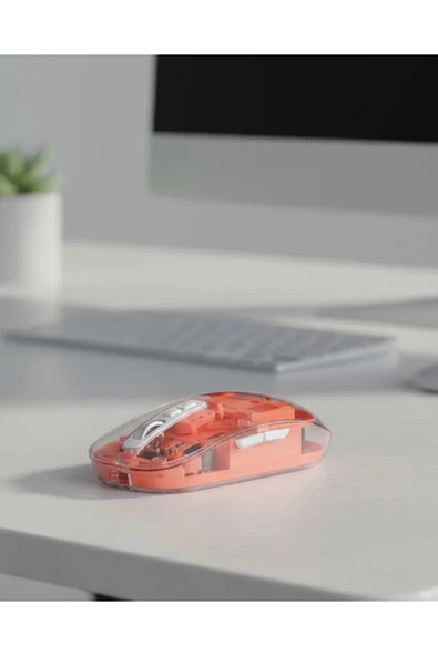 Sessiz Tıklamalı Şeffaf Mouse Bluetooth ve USB Uyumlu ürün görseli 1