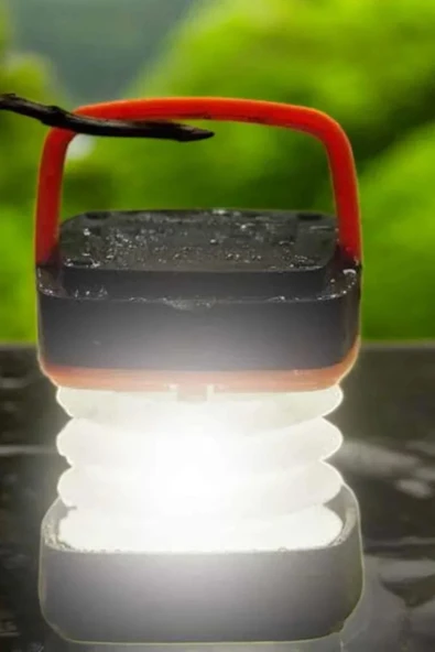 Led Lamba Kamp Lambası Hafif Taşınabilir Şarj Süreli Akordeon El Fenerli ürün görseli 1