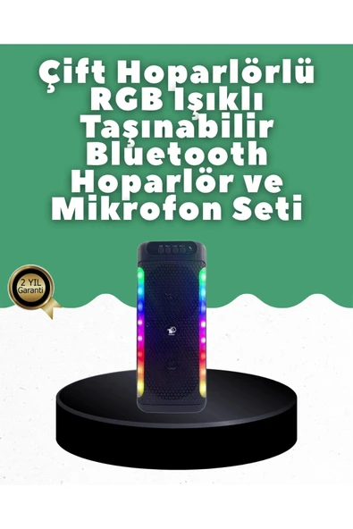 Yüksek Ses Güçlü Kablosuz Hoparlör  Karaoke Mikrofonlu ürün görseli 1