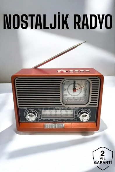 Nostaljik Görünümlü USB Girişli Bluetooth Bağlantılı Radyo ürün görseli 1