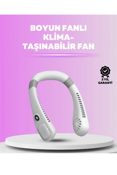 Giyilebilir Bladeless Boyun Fanı | 360° Serinlik, 5 Kademe Rüzgar, USB Şarjlı Sessiz Mini Klima ürün görseli 1