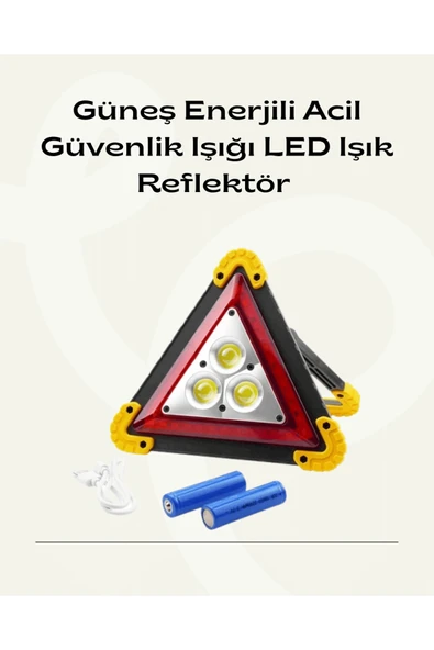 Solar Şarjlı Üçgen LED Park ve İkaz Lambası ürün görseli 1