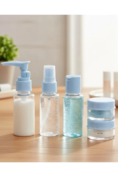 Seyahat İçin 5’li Şeffaf Dolum Şişesi Seti 30 ml ürün görseli 1