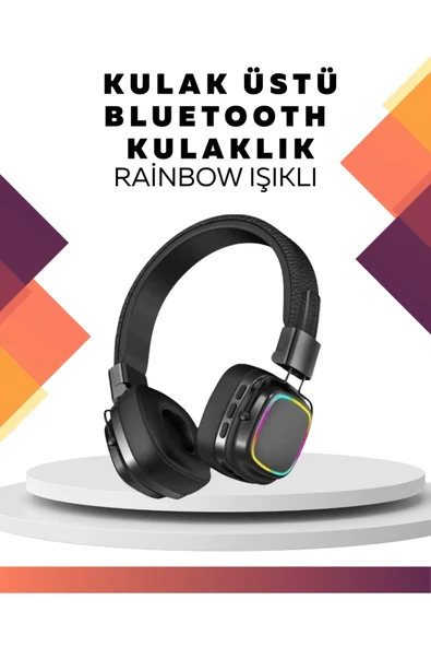 Kablosuz Rgb Işıklı Katlanabilir Bluetooth Kulak Üstü Kulaklık ürün görseli 1