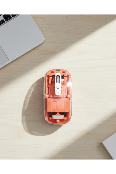 Bluetooth ve USB Destekli Kablosuz Şeffaf Mouse Sessiz Kullanım ürün görseli 1