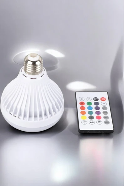 Kablosuz Bluetooth Hoparlör Led Lamba - Resim 3
