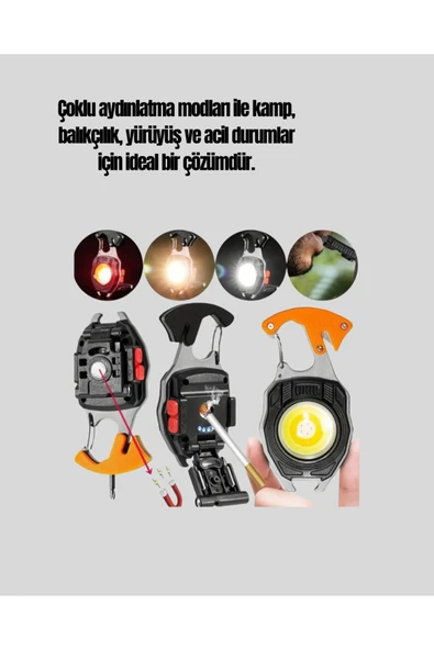 Çok Modlu LED Işıklı Pratik Anahtarlık - Resim 5
