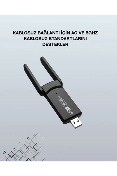 USB WiFi Adaptör – 1200 Mbps Hız - Resim 2