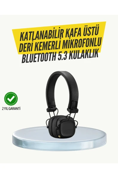 Ergonomik Konforlu Kablosuz Kulak Üstü Bluetooth Kulaklık ürün görseli 1