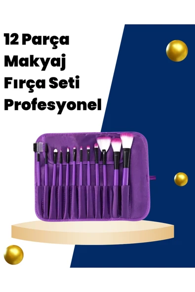 Profesyonel Makyaj Uygulamalarına Özel 12 Parça Kompakt ve Hafif Makyaj Fırça Seti ürün görseli 1