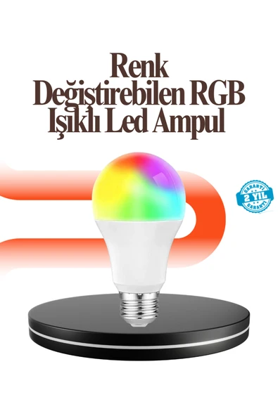 Renk Değiştiren RGB LED Ampul 16 Renk Uzaktan Kumandalı 2025 Model ürün görseli 1