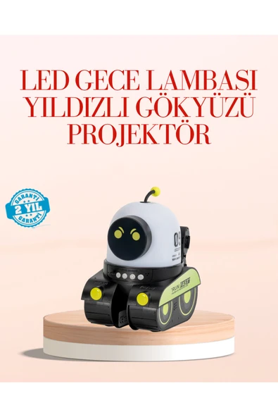 Robot Tasarımlı Bluetooth Hoparlörlü Yıldızlı Gökyüzü Projektör ürün görseli 1