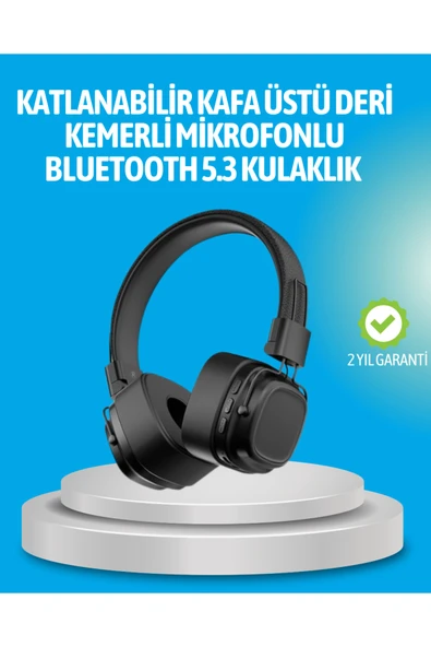 Deep Bass Destekli Kablosuz Katlanabilir Kulak Üstü Kulaklık ürün görseli 1