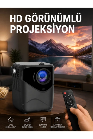 Yüksek HD Görünümlü Taşınabilir Projeksiyon Cihazı ürün görseli 1