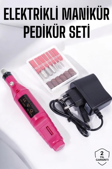 Elektrikli Manikür Pedikür Törpü Seti Protez Tırnak Nasır Temizleyici ürün görseli 1