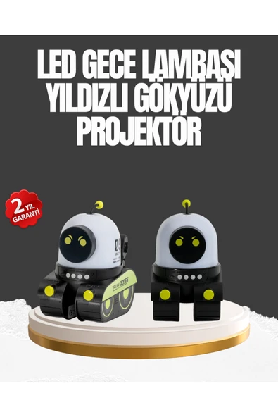 Çocuk Odası İçin Müzikli ve Işıklı Robot Projektör ürün görseli 1