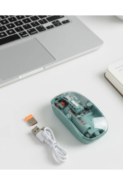 Pilli Kablosuz Mouse Bluetooth ve USB Uyumlu Sessiz Tıklama ürün görseli 1
