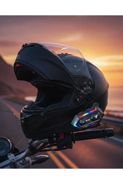16 Mod RGB Işıklı Motosiklet Intercom Çift Telefon Destekli ürün görseli 1